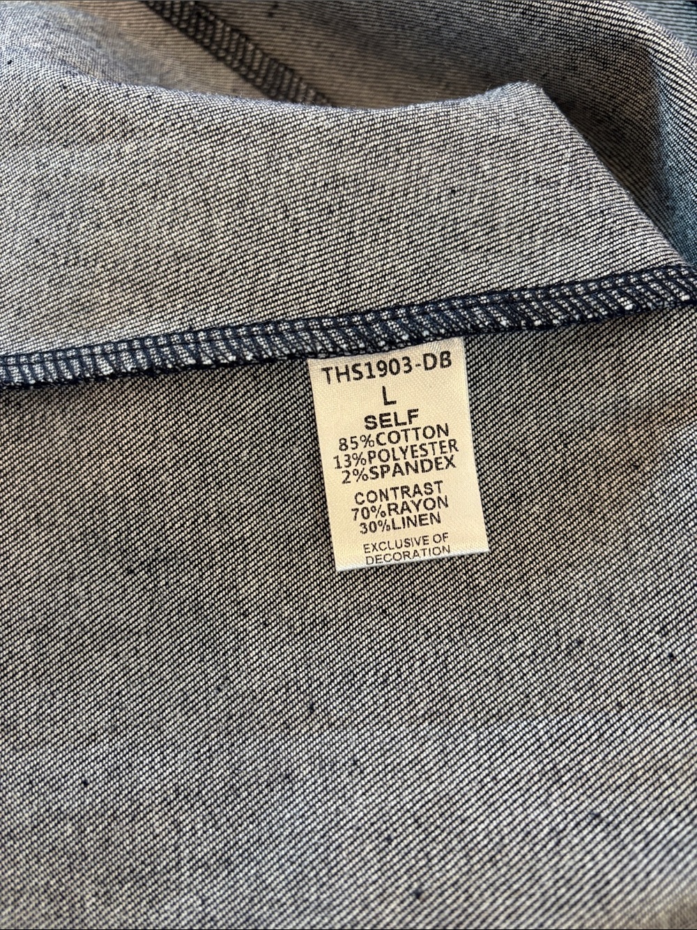 THML Denim Dress Boutique Bold Stripe Accent Large NWT $99 Preppy Feminine - Picture 7 of 8